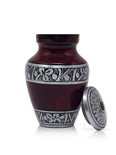 SmartChoice Urn Keepsake for Ashes Cremation Urn Keepsake for Human Ashes - Affordable Funeral Keepsake Urn for Ashes Handcrafted Urn (Royal Red)