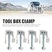 Durable Aluminum Truck Tool Box Clamps (Set of 4) - Rust Proof, No-Drill Installation, Wide Load Distribution Tie Down Clamp for Vehicles(silver)