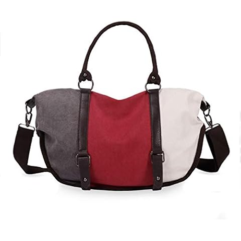 Eshow Women Canvas Shoulder Bag Hobo Handbags Daily Purse Messenger Bag Travel Tote Cover