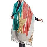 Extra grande 77x27 pulgadas, tamaño perfecto para usarlo como una bufanda, chal o abrigo, sin importar en cualquier invierno frío, esta bufanda puede brindarle suficiente calor.