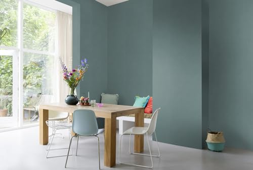 Rasch Wallpaper 633184 - Plain Non-Woven Wallpaper in Teal Green from The Color Your Life Collection - 10.05 m x 0.53 m (L x W) - Image 4