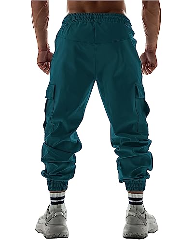 Image of Jump Cuts Mens Printed Patrol Blue Polyester Slim Fit Cargo Pant