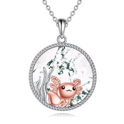 TIGER RIDER Heart Necklace for Women 925 Sterling Silver Axolotl/Cat/Bear Jewelry Gifts