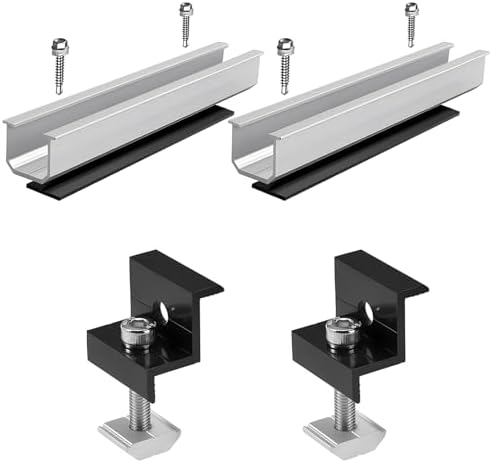 Solarpanel Halterung Set 6-tlg. | 20 Cm Schienen & Klammern Für Flachdach & Trapezdach