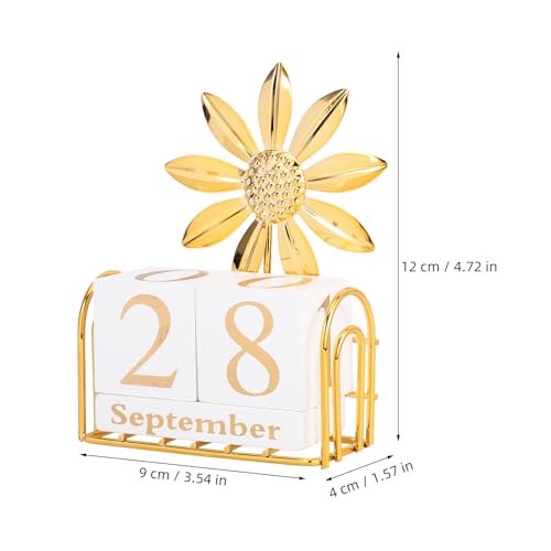 SUPVOX Calendário de blocos de madeira para mesa de trabalho diário, calendário perpétuo, blocos de