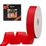 Liuyaxi 1' X 50 Yards Solid Red Grosgrain Ribbon, Perfect For Crafts, Wedding Decor, Diy Hair Accessories, Sewing, Gift Package Wrapping And More