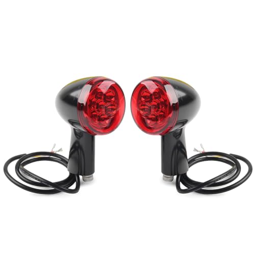 Liru Motorcycle LED Rear Turn Signals, LED Turn Signals Lights Black Shell With Dark Red Lens, Motorcycle LED Indicator Compatible for Harley for Sportster XL 883 1200 1992-2022