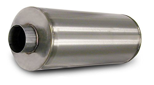 Image of Corsa 8004002 22.74 inch Length x 9.62 inch Diameter Stainless Steel Muffler with 4 inch Diameter Center Inlet /Outlet for Cummins Diesel