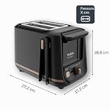 Tefal Includeo TT533811 Tostapane, 2 scomparti, pinza magnetica, tostapane con pulsanti grandi, 7 livelli di doratura, vassoio raccogli briciole estraibile, leva di estrazione - 3