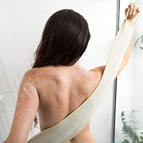 Toem Back Scrubber Strap For Shower - Exfoliating Wash Cloth Back Washer - Exfoliating Band Set - 4 X 32 Inches #TOP3