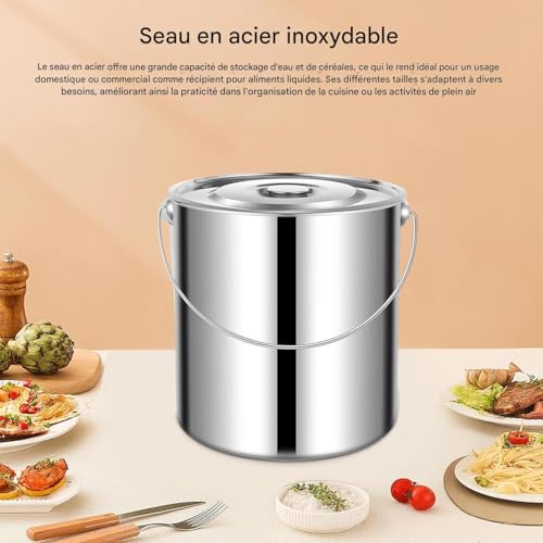 Seau en acier inoxydable pour protéger la nourriture sèche contre l'humidité