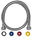 Produktbild SANTRAS® Metall Duschschlauch PREMIUM 0,80 m lang mit Wassersparer in Chrom Besonders flexibeler Brauseschlauch mit DURCHFLUSSBEGRENZER in Edelstahloptik