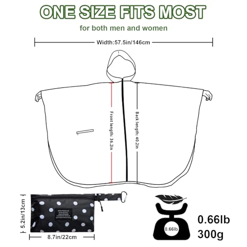 Hooded Rain Ponchos for Adult - Rain Coat and Rain Jacket with Waterproof Pocket and Zipper2