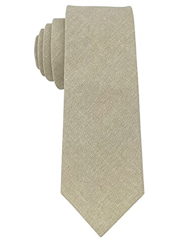 Image of Kebocis Mens Solid Color Cotton Necktie for Men