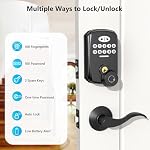 Keyless Entry Door Lock Deadbolt Fingerprint Door Lock - PHYSEN Smart Deadbolt Set for Front Door - Electronic Digital Keypad Lock - Biometric- Auto Lock - Easy Installation