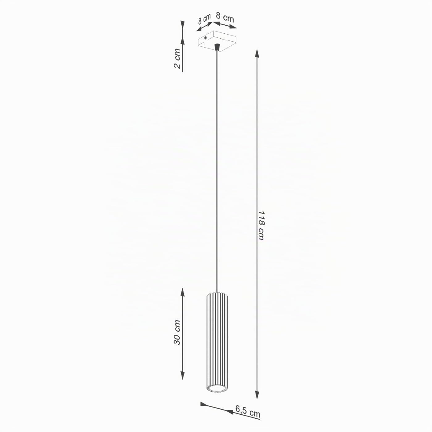 SOLLUX lighting Lámpara de Techo - Lámpara Colgante - en Aluminio - 1 Pantalla - 8 x 8 x 118 cm - Karbon Blanco