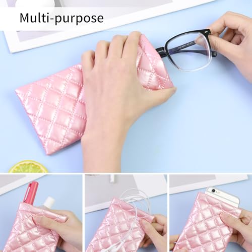 Image of Double Eyeglass Case Soft Dual Glasses Case for Women Men Travel Squeeze Top Sunglasses Cases Eyeglasses Pouch