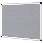 VIZ-PRO Notice Board Felt Gray, 36 X 24 Inches, Silver Aluminium Frame