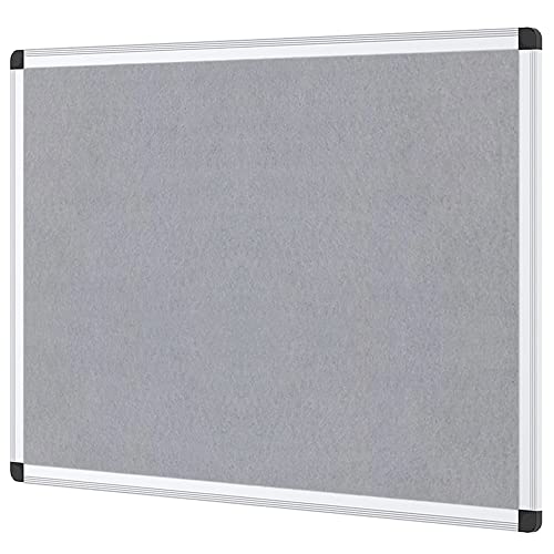 Toemics 120x90cm Filz Pinnwand mit 60 Pinnnadeln Selbstklebende Filzboard 12 Stück 30x30cm Wandtafel Bulletin Board Wanddekoration für Büro, Zuhause, Schule, Flur, Küchenwand, Beige
