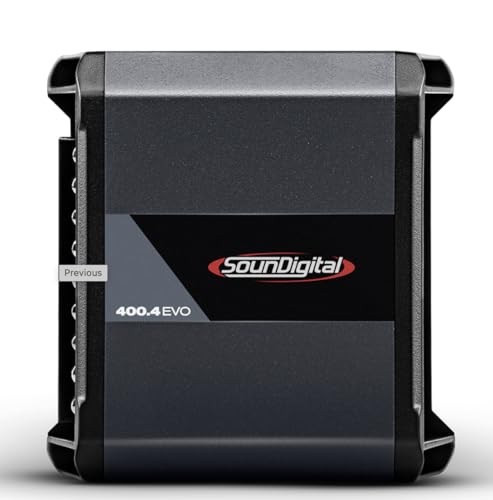 SounDigital - Car & Motorcycle Full Range Amplifier 400X4-4 Channels 400 Watts RMS 4 Ohm EVO4.0