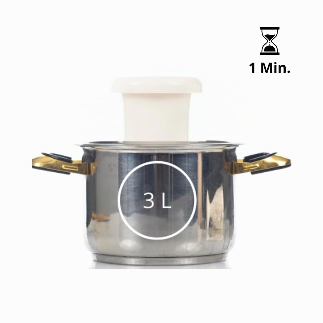 Nut Mylk Maker Nussmilchbereiter Basic, 2-teilig, Emulgierfilter für Suppen, Saucen, Vinaigrettes, Pflanzenmilch, Kaffeespezialitäten, Cocktails etc. 0,5L bis 3L in 1 Minute. QR mit Rezepten