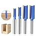 Router Bits, 4 Pcs Steel Flat Head Drill Bit Set Router Bits for Woodworking Carbide Cutter Woodworking Tool (6mm)