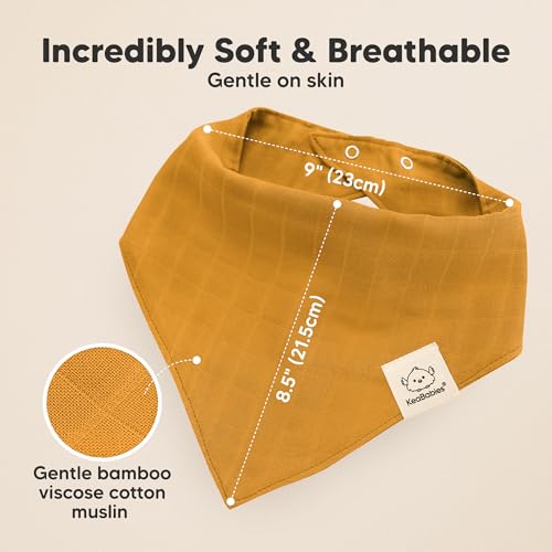 KeaBabies 8-Pack Muslin Baby Bibs for Boys, Girls and 8-Pack Baby Bibs - Muslin Bandana Scarf for Kids, Infant, Boys & Girls - Soft, Absorbent Drool Catcher for Teething & Drooling Toddler3