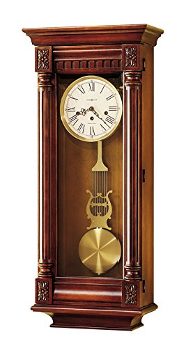 Howard Miller New Haven Wall Clock, Antique Haven Finish with Mechanical - Key Wound Westminster Chime Movement, Light Distressing Home Decor Timepiece for Dining Area, Living Room & Office
