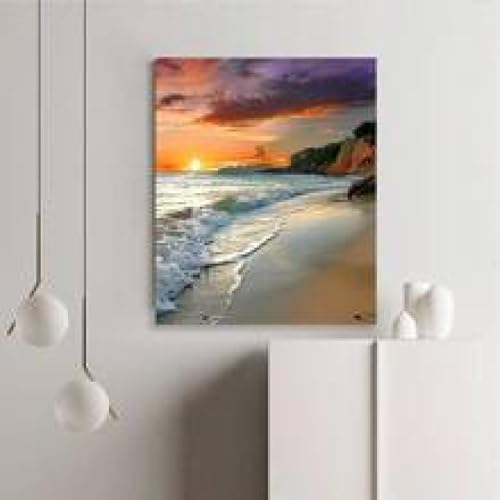 Affiche coucher de soleil plage pour créer un salon style bord de mer
