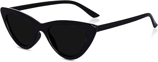ARICKS® Retro Vintage Fashion Narrow Cat Eye Rectanglular Clout Goggles Plastic Frame Sunglasses for Women Men