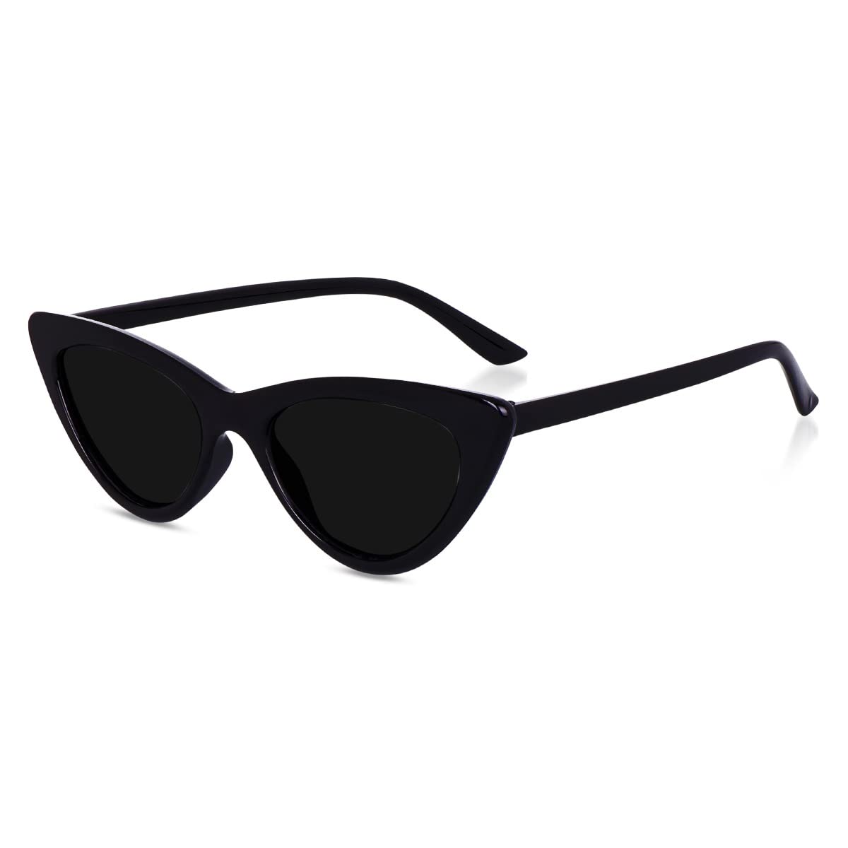 Retro Vintage Fashion Narrow Cat Eye Rectanglular Clout Goggles Plastic Frame Sunglasses for Women Men-image-18