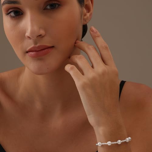 LeCalla 925 Sterling Silver Sliding Bolo Bracelet | Adjustable Beaded Tennis Bracelets for Women | Adjustable Slider Bolo Bracelets Gifts for Her2