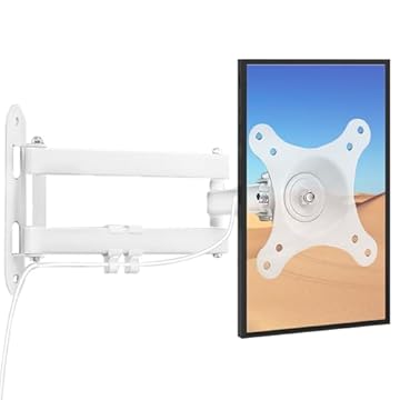 Nuyoah Suporte de parede para Echo Show 15, Show 15 Suporte de parede para acessórios Alexa e TVs de monitor de 25.4 cm-68.6 cm, suporte de parede de movimento completo atualizado giratório extensão