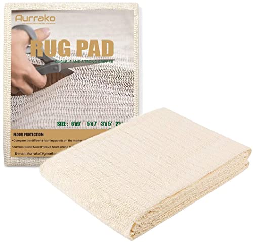 Aurrako Non Slip Rug Pads 9X12 Ft For Hardwood Floors,Rug Pad Gripper For Any Hard Surface Floors,Anti Slip Non Skid Carpet Mat #TOP1