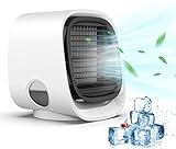 ❆ 【Aire Acondicionado Portátil 4 en 1】 Diseño 4 en 1 de ventilador, humidificador, purificador de aire y luz nocturna LED disfrute del aire fresco, fresco y cómodo a un precio súper asequible. Si está haciendo un picnic, cocinando o acampando al aire libre, este mini enfriador de aire también es fácil de llevar.