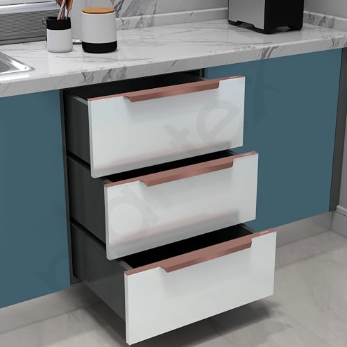 Image of Plantex Profile Handle for Kitchen Cabinet /22 Inch Aluminium Drawer Profile Handle /Wardrobe Pull Handle for Home /Office /Hotel - Pack of 2 (Rose Gold)