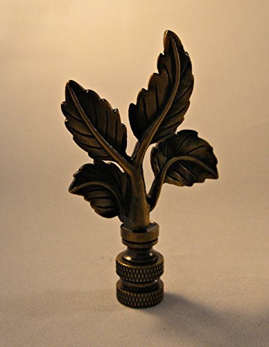 Image of Lamp Finial-4 Leaves-Aged Brass Finish, Highly Detailed Metal Casting