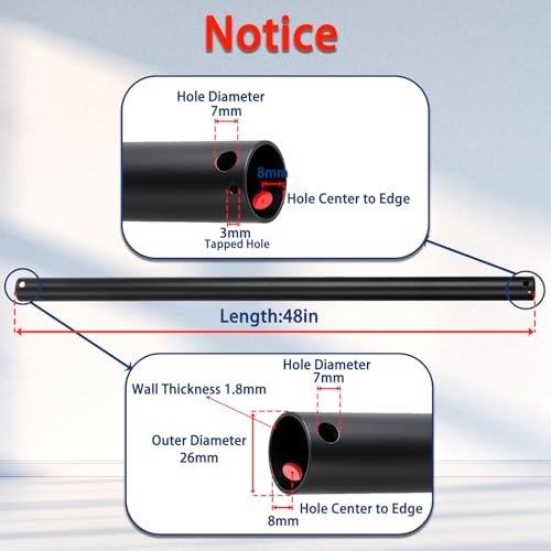 Image of 48 Inch Ceiling Fan Downrod with UL Wires, Matte Black, 1-Inch Diameter, Unthreaded