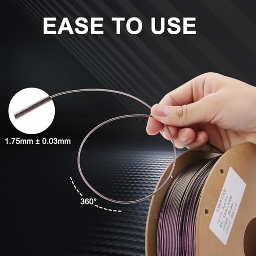 Image of ERYONE Glitter PLA Filament for 3D Printer, 1.75mm + /-0.03mm, 1kg(2.2LBS) /Spool, Owl Nebula (Purple)