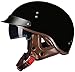 Produktbild Retro Halbschalenhelm,Brain-Cap Motorradhelm,ECE-Zulassung Mit Visier Schutzbrille,Offenes Motorrad Moped Jethelm,für Damen und Herren Oldtimer Vintage Elektroauto-Roller Helm L,XL=61~62cm