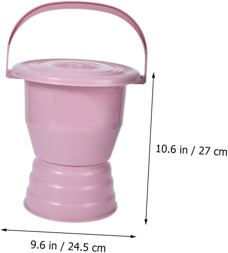 KOMBIUDA Covered Chamber Pot for Elderly Boy Girl Pregnant Women Thick Urinal with Handle Design Easy to Clean for Home Hospital Use Lightweight Portable