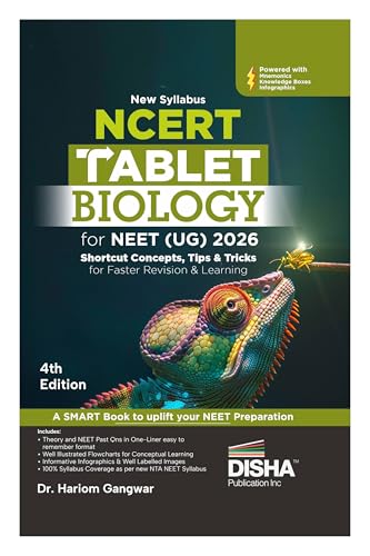 Disha's New Syllabus NCERT Tablet Biology for NEET (UG) 2026 - 4t...