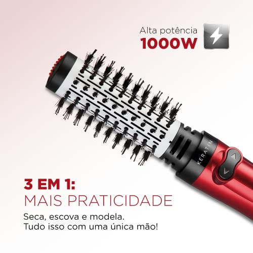 Escova Rotativa Infinity Keratin, Mondial, Vermelho, 1000W, 220V - ER-11-KR