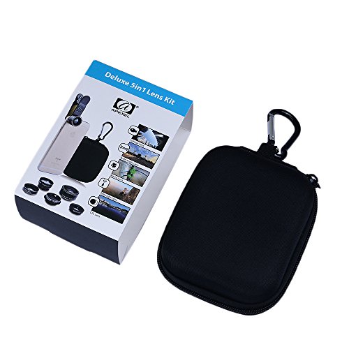 Gefone Hd Camera Lens Kit 5 In 1 For Iphone 7/6S Plus/6S/5S And Most Cell Phone(198 Degree Fisheye Lens+0.63X Wide Angle+15X Macro Lens+2X Telephoto Lens+Cpl Lens) #TOP7