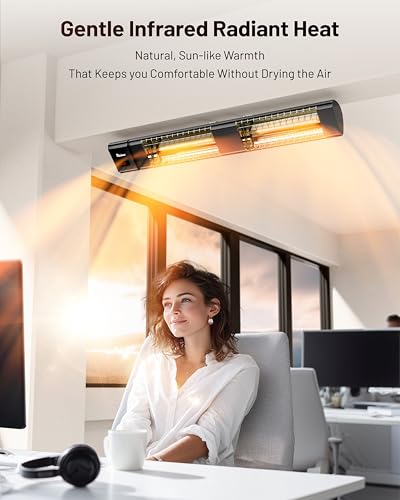 DR. INFRARED HEATER DR-239 3000W Indoor & Outdoor Infrared Patio Heater, Wall or Ceiling Mount, IP55 Weatherproof, Commercial or Residential, 220V-240V Electric Heater with Remote & Mounting Kit - Image 7