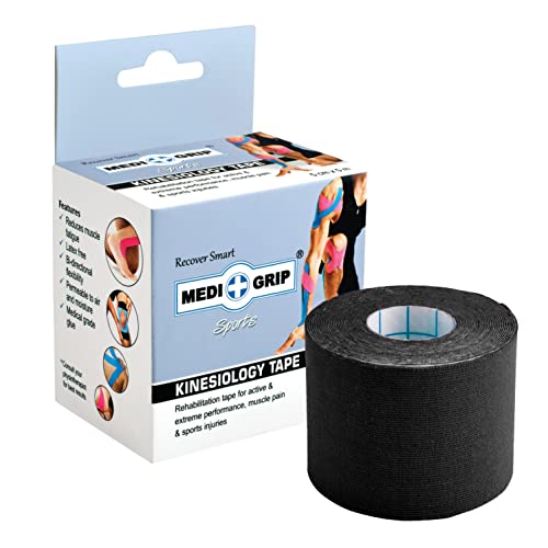 Image of Medigrip Kinesiology Tape (5 cm x 5 m) 1 Roll (Black)