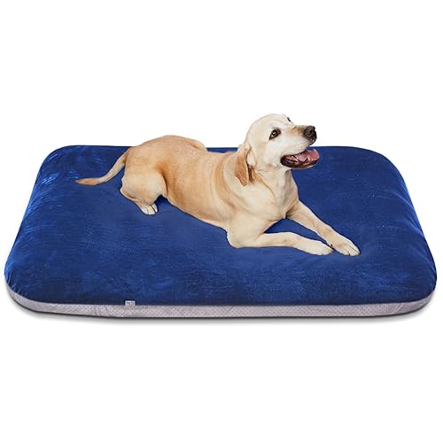 Image of Magic Dog Super Soft Large Dog Bed Orthopedic Pet Beds 39 Inches Washable Anti Slip Bottom Dog Sleeping Mattress with Removable Cover, Blue L