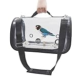 Zanesun Bird Carrier,Portable Pet Bird Parrot Travel Bag Transparent Breathable Cage,Lightweight Pets Birds Travel Cage (Small(14inx8inx8in))