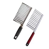 MUCKLILY 1 Satz Wellenmesser Aus Wellenförmige Kartoffelschneider Für Gemüse Ergonomischer Griff Für Restaurant Und Snackshop Vielseitig Einsetzbar Für Kartoffeln Gurken Melonen 2 Stück