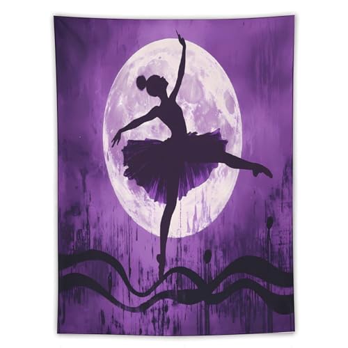 Tapiz colgante de bailarina y luna: decoración de pared vertical y estética para el dormitorio